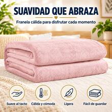 Solid Color Flannel Blanket 100% Polyester High Grammage High Density For Extra Comfort And Warmth - Baby Pink - View 6