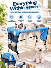[Terlaris] Meja Perawatan Hewan Peliharaan Kucing & Anjing, Meja Perawatan & Penataan Hewan Peliharaan Lipat untuk di Rumah, Tempat Tidur Hewan Peliharaan dengan Penopang Tetap dan Dapat Dilepas, Ayunan Anak Anjing - Satu-Ukuran - View 9