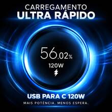 Carregador Ultra Rápido 2 Entradas de 120W Cabo 1M para Mi Turbo Charge Turbo Power Cabo USB + Cabo Tipo C - Entrada do Brasil (220V) - Visão 6