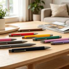 Multi-Color Metal Clickable Promotional Pens, Available In 7-Piece Or 14-Piece Sets. Metal Texture With Clickable Design, Smooth Writing And Refillable. Suitable For Daily Office And Study Notes, Practical Gifts For Business Events, And Ideal For Corporate Promotion - Multi-color - View 3