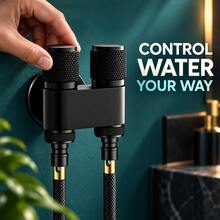 Stainless Steel Dual Outlet Angle Valve, 1 In 2 Out Water Stop Valve, Automatic Water Shut Off 3-Way Connector For Washing Machine - Multi-color - View 5