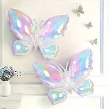 4 buah Balon Foil Aluminium Kupu-kupu Transparan Warna-warni Ukuran Besar 24,8 Inci untuk Dekorasi Pesta Hari Valentine, Ulang Tahun, Pernikahan, dan Perayaan. - View 6