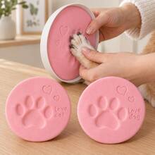 2pcs Pet Paw Print Clay Round Mold, Soft Clay Material, Pet DIY Animal Paw Print Footprint Fingerprint, Dog Cat Souvenir - 2PCS - View 8