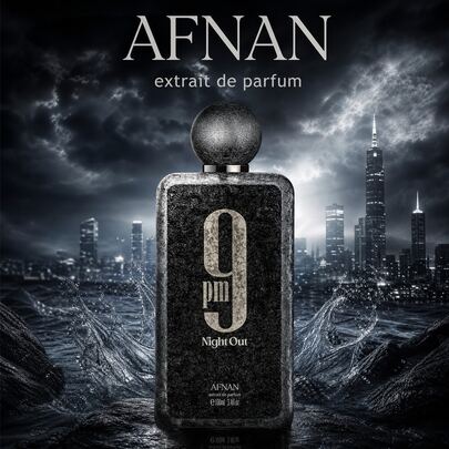 Afnan 9 PM Night Out 90ml Perfume For Men - Crushed Ice Design