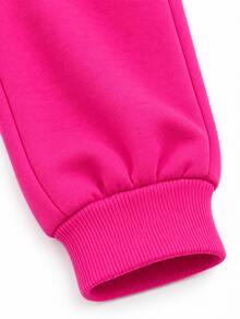 Women Sweatpants - White and Fuchsia Pink - View 4