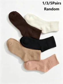 5 Pairs Women's Winter Warm Thick Knitted Soft Vintage Casual Fuzzy Socks, Christmas Gift - Multicolor - View 7