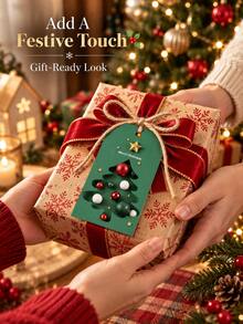 48pcs- Holiday Christmas Gift Tags With Jute Rope - Green Background, Perfect For Holiday Packaging Cards, Seasonal Greetings And Festive Decorations, Gift Wrapping Supplies Card - Multicolor - View 1