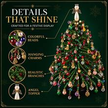 DIY Beaded Christmas Tree Set, 3D Crystal Beads Holiday Craft Kit, Suitable For Adult Craft Enthusiasts, DIY Home Decor, Mini Desktop Christmas Tree, Christmas Tree Making Kit, Desktop Decoration, Christmas Gift, Handmade Crafts (Light Not Included) - A - View 7