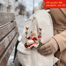 1/3/4pcs Christmas Ornament, 2D Acrylic Flat, For Christmas Tree, Santa Bike Motorcycle Parachute Print, Christmas Decor - Santa Claus Ornament - View 6