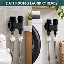Stainless Steel Dual Outlet Angle Valve, 1 In 2 Out Water Stop Valve, Automatic Water Shut Off 3-Way Connector For Washing Machine - Multi-color - View 10
