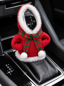 Christmas Car Gear Shift Lever Cover, Funny Hooded Gear Shift Lever Decoration Sweater, Elastic Knitted Gear Shift Lever Protector, Cute Christmas Scarf Decoration, Universal Interior Accessory For Manual Transmission Cars - Gear Shift Hoodie - View 3