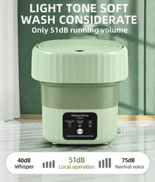 scbestuygo Foldable Mini Washing Machine, Portable Small Laundry Washer With 3 Timing Modes, Low Noise, For Underwear Socks Clothes, Travel & Dorm Use - Random Color - View 2