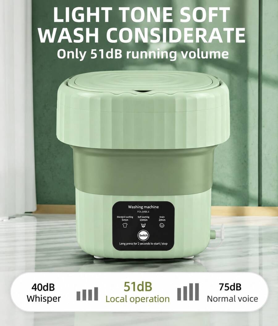 scbestuygo Foldable Mini Washing Machine, Portable Small Laundry Washer With 3 Timing Modes, Low Noise, For Underwear Socks Clothes, Travel & Dorm Use