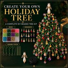 DIY Beaded Christmas Tree Set, 3D Crystal Beads Holiday Craft Kit, Suitable For Adult Craft Enthusiasts, DIY Home Decor, Mini Desktop Christmas Tree, Christmas Tree Making Kit, Desktop Decoration, Christmas Gift, Handmade Crafts (Light Not Included) - A - View 4