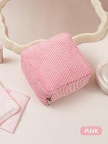 1pc Corduroy Sanitary Napkin Storage Bag, Multi-Functional Portable Storage Pouch, Makeup Bag & Lip Balm Organizer, Large Capacity For Sanitary Pads, Cash And Cosmetics, Women's Essential, Travel Convenient - Multicolor - View 18