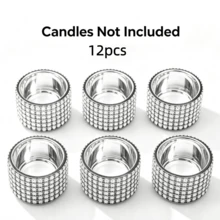 Rhinestone Glass Candle Holder, Full Rhinestone Sparkling Design, Candlelight Refraction Creates Strong Atmosphere, Light Luxury Style Can Be Placed Individually Or Combined As Tabletop Decor, Suitable For Wedding Table Decoration, Valentine's Day, Anniversary, Christmas Gifts, Souvenirs, Bed And Breakfast, Cafe Interior Decoration - Candle Holder - View 14