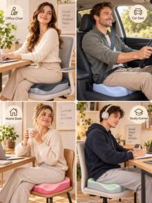 An Ergonomic Seat Cushion With A Soft Texture, Suitable For Both Car Seats And Office Chairs. Made From Breathable Memory Foam And Designed To Support The Hips, It Is An Ideal Choice For Use In Vehicles,Offices,And By Students.Cyber Monday - one-size - View 10