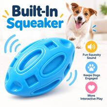 TPR Squeaky Soccer Dog Chew Toy, Durable Teeth Cleaning And Grinding Toy, Suitable For Medium And Small Dogs Interactive Fetch Games, Indoor And Outdoor Pet Play Toy - Multicolor - View 4