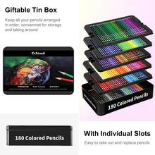 Set 180 Pensil Warna | Isi Pensil Warna Inti Lunak untuk Seniman Dewasa | Tersusun Rapi dalam Kotak Kaleng Presentasi - 180 warna timah berwarna berminyak - View 7