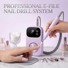 USB Rechargeable Electric Nail File Set - Multi-Speed Adjustable, Portable Nail Polisher & Foot Care Tool, Includes Nail File & Dead Skin Remover, Suitable For Home Manicure Salon, Professional Nail & Foot Shaping Tool, Professional Nail Drill - A - View 2
