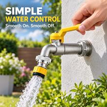 Outdoor Double Outlet Water Tap, 2 Way Garden Faucet With Independent Switch For Yard Watering & Car Washing - Multicolor - View 8