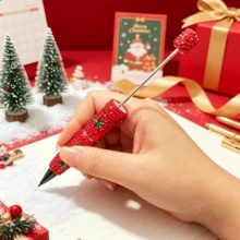 2 bút bi hình ngôi sao đính đá rhinestone Giáng Sinh, bút đính đá lấp lánh trang trí màu đỏ và xanh lá, quà tặng tiệc Giáng Sinh, quà tặng lễ hội cho bạn bè hoặc gia đình - A - Xem 6