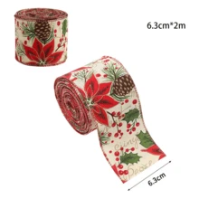 1pc Burlap Christmas Ribbon Christmas Tree Garland Decoration Ribbon Woven Tape Party Supplies Atmosphere Decor Colorful Ribbon - Multicolor - View 12