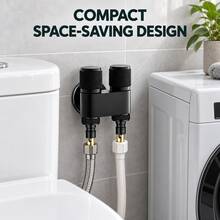 Stainless Steel Dual Outlet Angle Valve, 1 In 2 Out Water Stop Valve, Automatic Water Shut Off 3-Way Connector For Washing Machine - Multi-color - View 9