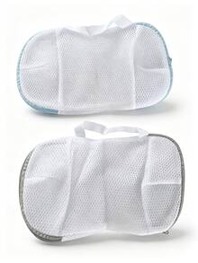 1pc/2pcs, Washable Bra Bag, Washing Machine Bra Bag, A Great Product For Protecting And Preserving Your Underwear's Shape. Simply Put Your Bra Inside Before Tossing It Into The Washing Machine; Even High-Speed Agitation Won't Cause It To Stretch Or Deform. The Thickened Mesh Surface Is Scratch-Resistant, And The Zipper Pull Has A Protective Cover To Prevent Damage To Your Clothes. Suitable For All Women Who Machine Wash Their Underwear. - Multicolor - View 12