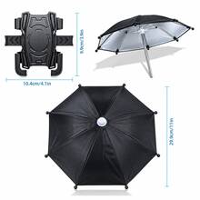 Motorcycle Phone Holder + Mini Umbrella - Black - View 3