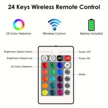 24-Key RGB LED Light Strip, Remote Control, Color Changing Dimming USB Light Bar, Suitable For Bedroom Living Room Home Decor TV Backlight - 24key RGB Strip - View 9