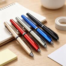 Multi-Color Solid Ballpoint Pens, Available In 5-Pack Or 10-Pack. Sleek Pen Body With Smooth And Fluid Writing. Perfect For Daily Office And Study Needs, As Well As Business Events And Holiday Gifts. - Multi-color - View 3