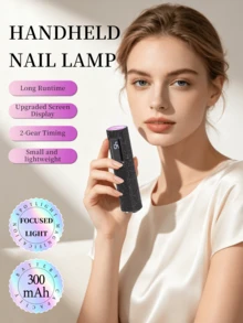 XEIJAYI Lampu Kuku Lurus Genggam Hitam dengan Layar Tampilan, Lampu Kuku Mini Isi Ulang Cepat Kering, Lampu Kuku LED Portabel untuk Pengeringan Cepat, Cocok untuk Penggunaan di Rumah dan Salon Kuku Profesional - Hitam - View 3