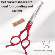 New High-End Pet Grooming Scissors - Pet Scissors. Curved Scissors With Rounded Tip Design, High-Strength Stainless Steel Scissors, Suitable For Dog And Cat Grooming And Styling - View 6