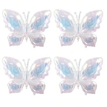 4 buah Balon Foil Aluminium Kupu-kupu Transparan Warna-warni Ukuran Besar 24,8 Inci untuk Dekorasi Pesta Hari Valentine, Ulang Tahun, Pernikahan, dan Perayaan. - View 8