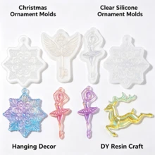 Christmas DIY Silicone Molds 4 Designs - Deer, Snowflake, Ballerina, Wings, Suitable For Wax Melting, Decorative Tags, Keychains - A - View 3