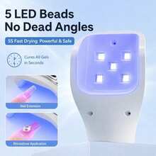 Portable Hand-Held Nail Polish Lamp, Ergonomic Comfortable Grip, Equipped With LCD Display Timing Function, Fast Drying, Suitable For Gel Nail Polish, Nail Polish Patch And Rhinestone Decoration, Is The Best Gift For Girlfriend, Gel Nail Polish Dryer - White - View 7