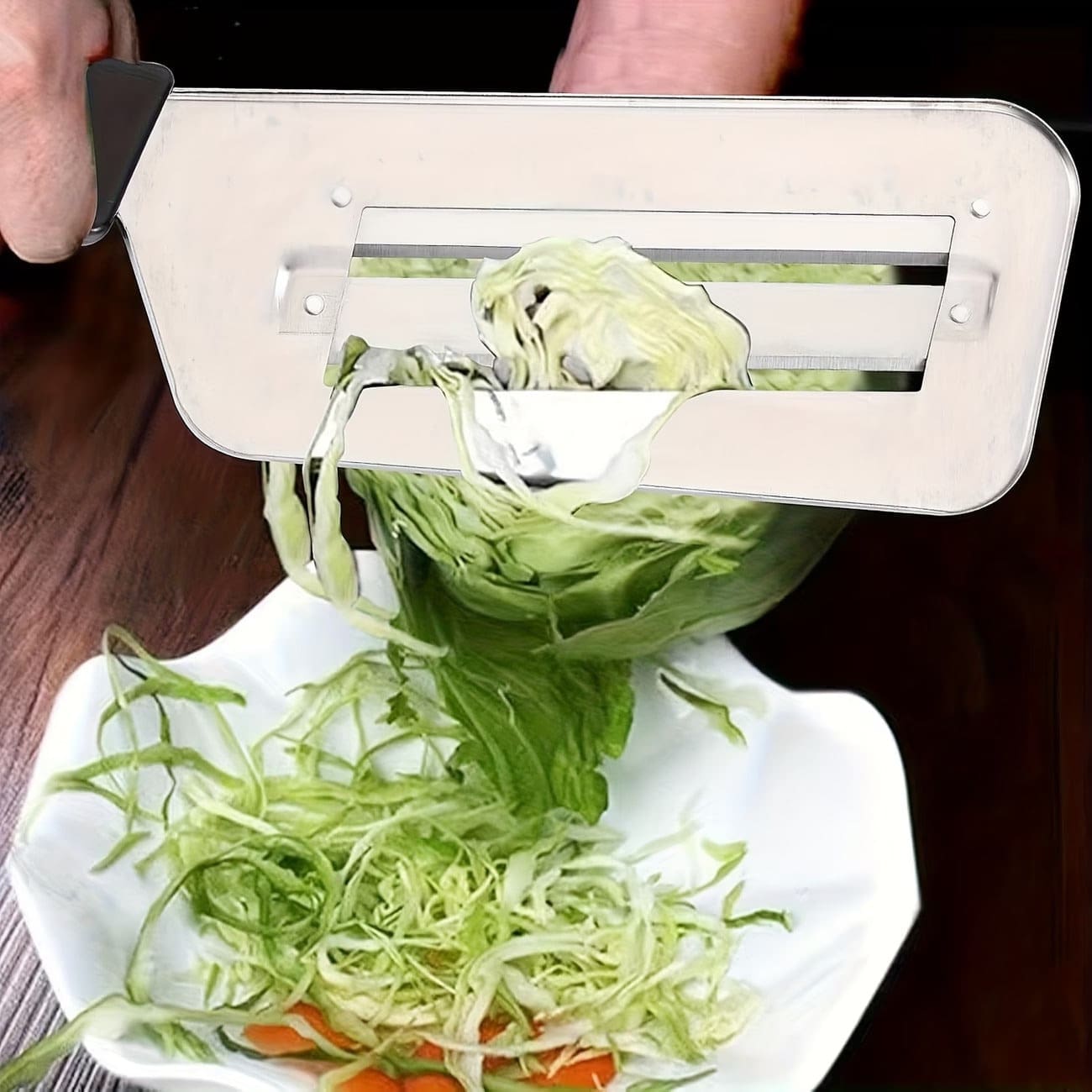 Alat Pemotong Kubis Stainless Steel, Pemotong Sayuran Manual, Alat Dapur, Cocok untuk Acar dan Salad - Aman untuk Mesin Cuci Piring - Ideal untuk Restoran dan Dapur Rumah, Hadiah Luar Biasa untuk Halloween dan Natal