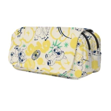Lilo & Stitch Stitch & Angel Large Capacity Pencil Case, Storage Bag, Blue Space Dog Character, Skateboard Pattern, Yellow, Party, Balloon, Fireworks Design, Stationery, Storage, Travel, School, Gift, Fashion, Cute, Waterproof, Zipper, Handle, Durable, Convenient, Perfect Fit - Multicolor - View 9