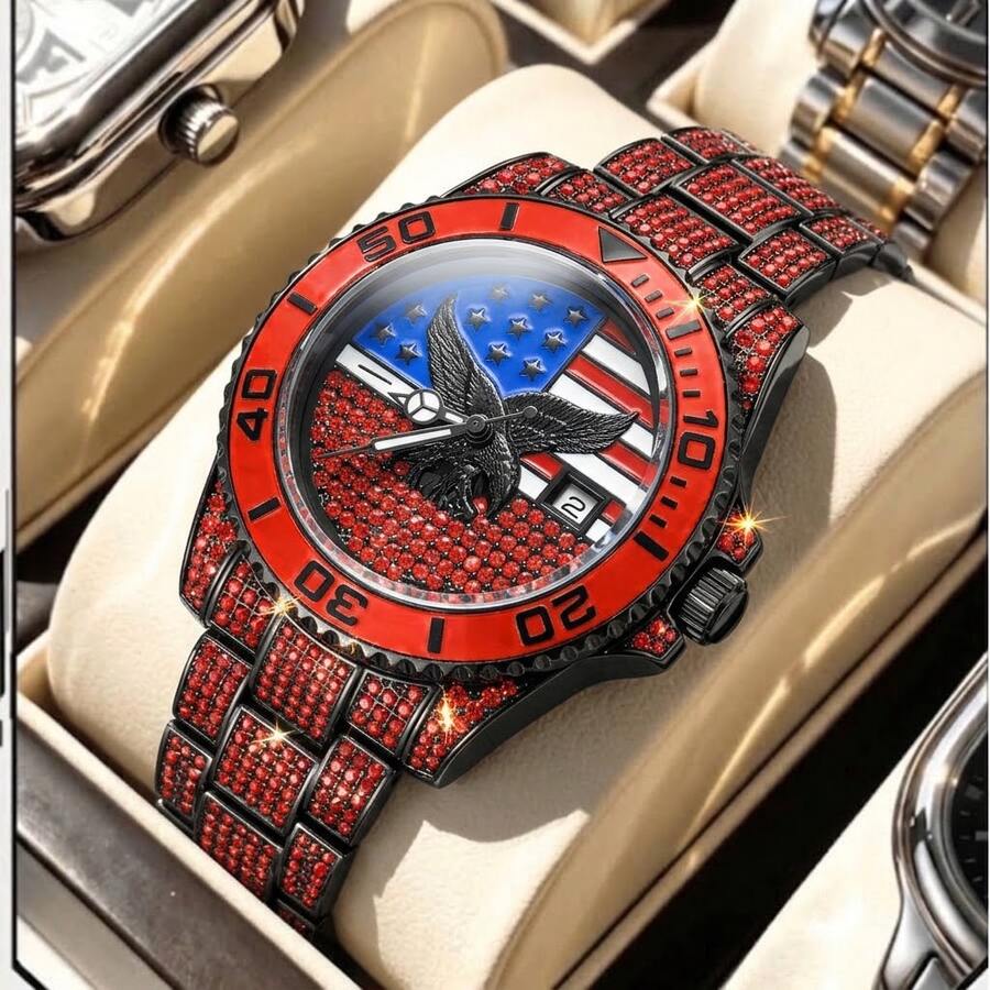 Jam Tangan Pria Emblem Totem Kalender dengan Desain Tali Jam yang Padat dan Mewah ala Jalanan - Tanpa cetakan - View 1