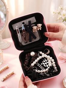 Cute Bow Decor Portable Storage Case With Wrist Strap, Multi-Purpose Soft Silicone Shell Mini Organizer Bag, Can Store Jewelry, Cosmetics, Coins, Sanitary Pads, Charging Cables And Hair Accessories - Multicolor - View 5