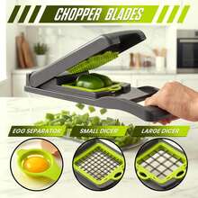 All-In-One Vegetable Cutter, 14 In 1 Food Chopper Dicer Slicer Shredder, Multiple Blades, Hand Protector & Egg Separator, Kitchen Gadget For Vegetable Fruit Prep - Multicolor - View 9