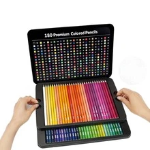 Set 180 Pensil Warna | Isi Pensil Warna Inti Lunak untuk Seniman Dewasa | Tersusun Rapi dalam Kotak Kaleng Presentasi - 180 warna timah berwarna berminyak - View 2