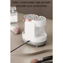 SOKANY Electric Makeup Brush Cleaning Machine, Automatic Scrubber, One-Button Deep Cleaning/Decontamination/High-Speed Drying, Extend The Life Of The Brush, USB Cable Power Supply, Dedicated For Household/Dormitory/Travel/Business Trip/Makeup Studio - Handheld Scrubber - View 9