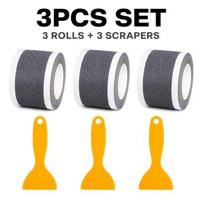 3pcs/4pcs Self-Adhesive Window Screen Repair Tape With Smoothing Scrapers - Peel-And-Stick Cut-To-Size Mesh Patch Roll Suitable For Window, Door, Patio Screens, Mosquito Repairs, DIY Repair Kit For & Outdoor Use, Plastic Mesh Roll