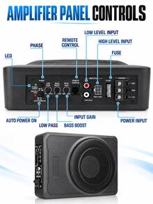 10 Inch 90dB 800W Car Subwoofer Speaker With Amplifier, 10 Inch Ultra-Thin Active Seat Subwoofer For Car - Car Subwoofer - View 9