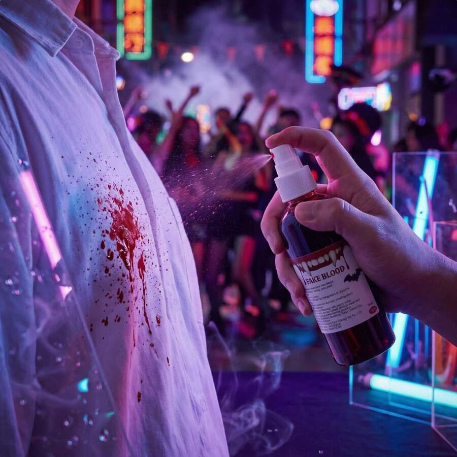 Various Sizes Realistic Fake Blood Prop, Simulated Blood Effect, Prank Gift, Suitable For Vampire Cosplay, Accessories, Spray On Clothing, Prank Prop, Photography Prop (Random Bottle Label) (Spray Nozzle Needs To Be Installed Yourself) - Multicolor - View 1