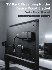 Plastic Streaming Device Wall Mount Bracket, Compatible With Fire TV Stick, Compact Space-Saving TV Back Mount, Durable Clip-On Support Bracket, Easy Installation Accessory, No Adhesive Pads, Neat Cable Management - Multicolor - View 1