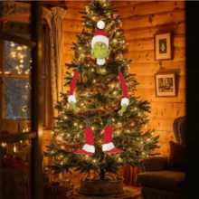 The Grinch The Christmas Tree Decoration Set, Funny Green Monster Head Arms Legs Xmas Tree Ornament, Holiday Home Party Decor Random Shipment Of Figure 2 And Figure 3 - A - View 10