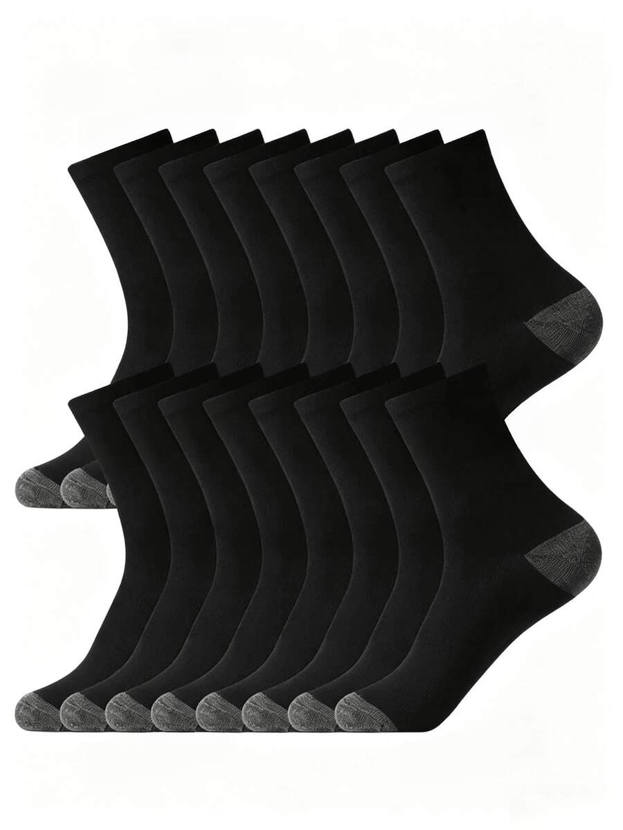 Men's Casual Socks, Suitable For Daily Wear - Black - View 1